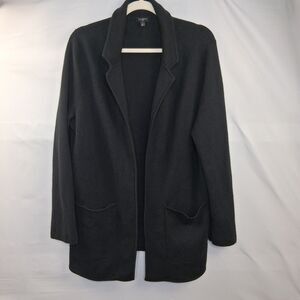 Talbots 100% Merino Wool Cardigan Open Drape Pockets Size 1X Layering Piece